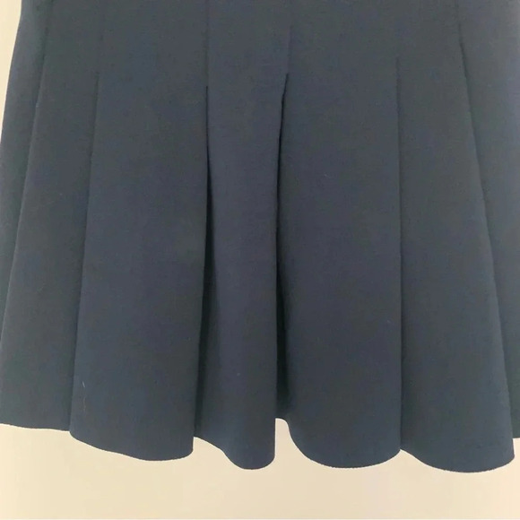 T Alexander Wang Jersey Bonded Neoprene Box Pleat  Skirt Navy M - Picture 6 of 11